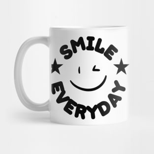 Smile Everyday circle design black color Mug